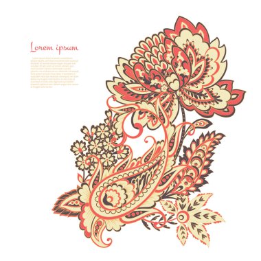 Hint tarzında Vektör Paisley deseni