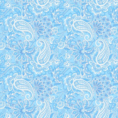 Paisley çiçekli, dikişsiz desen