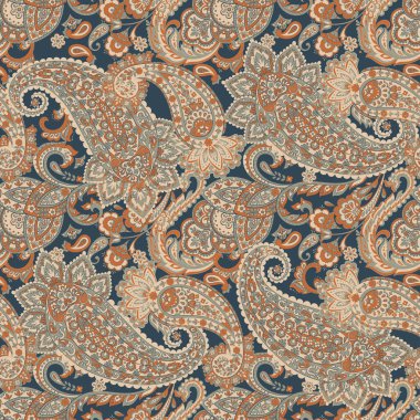 Paisley dikişsiz çiçek deseni. Damask vintage arkaplanı