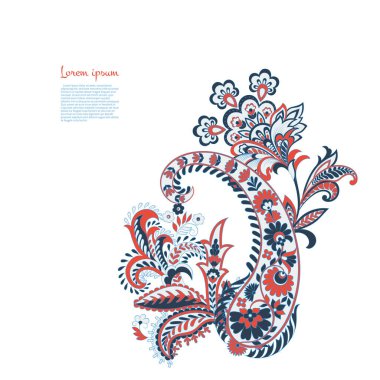 Hint tarzında Vektör Paisley deseni