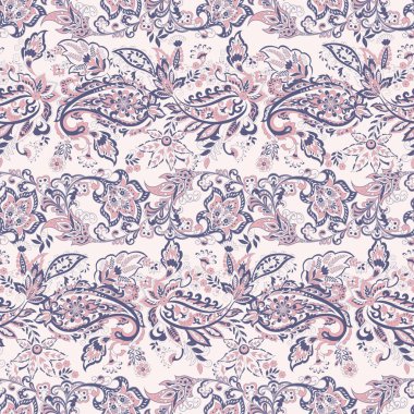 Hint tarzında kusursuz desenli. Çiçek vektör illüstrasyonu