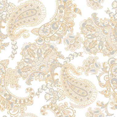 Paisley Çiçek Doğulu Etnik Düzen. Kusursuz Hint kumaşı desenleri.