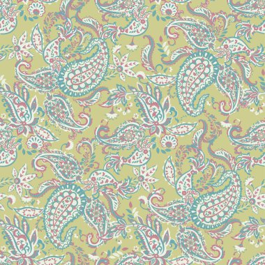 Paisley deseni. Kusursuz Asya Tekstil Arkaplanı