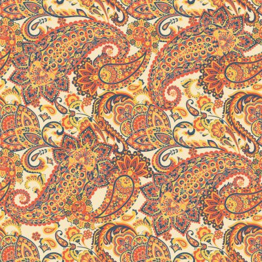 Paisley dikişsiz çiçek deseni. Damask vintage arkaplanı