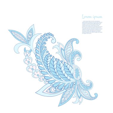 Paisley vektör deseni. Muhteşem akış, yapraklar