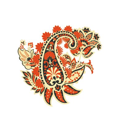 Hint tarzında Vektör Paisley deseni