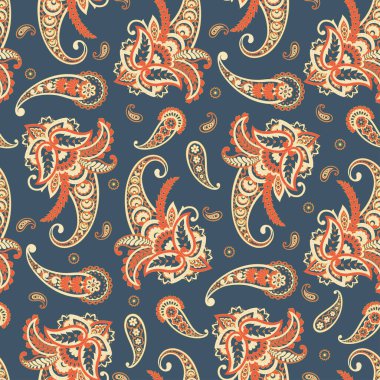 Hint tarzında kusursuz desenli. Çiçek vektör illüstrasyonu