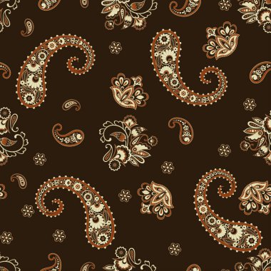 Paisley dikişsiz desen. Vektör çiçek süsü