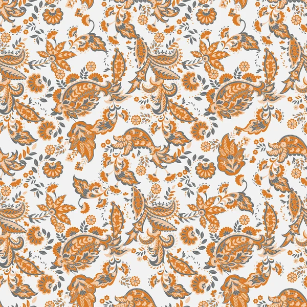 Paisley vektör kusursuz desen. Muhteşem çiçek, yapraklar. Batik tarzı resim. Eski arkaplan