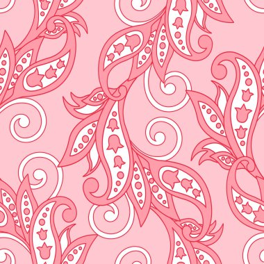 Etnik çiçeklerle kusursuz bir desen. Vektör Çiçek duvar kağıdı