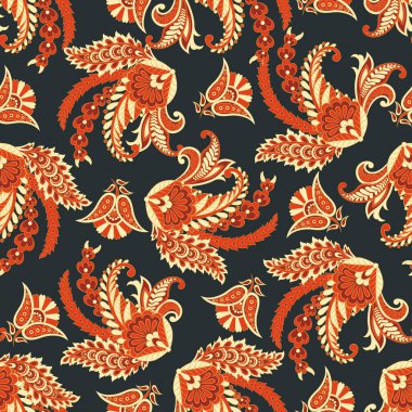 Paisley dikişsiz desen. damasör vektör arkaplanı