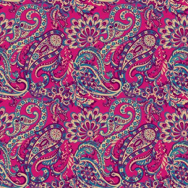 Paisley dikişsiz desen. Batik biçiminde vintage arkaplan