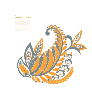 Paisley Çiçek Doğulu Etnik Düzen. Vektör Arapça Süslemesi