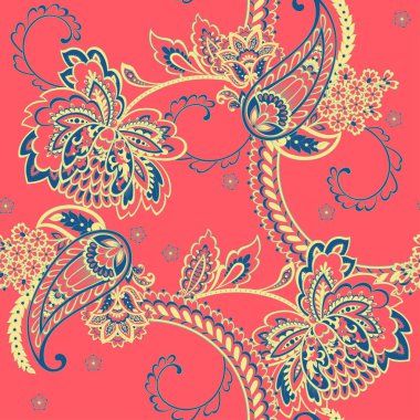 Paisley dikişsiz desen. Hint süsü. 