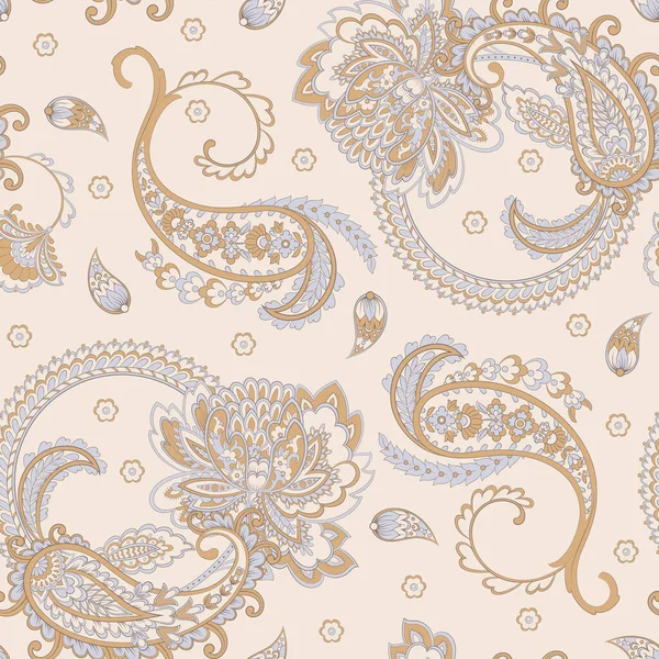 Paisley vektör kusursuz desen. Muhteşem çiçek, yapraklar. Batik tarzı resim. Eski arkaplan