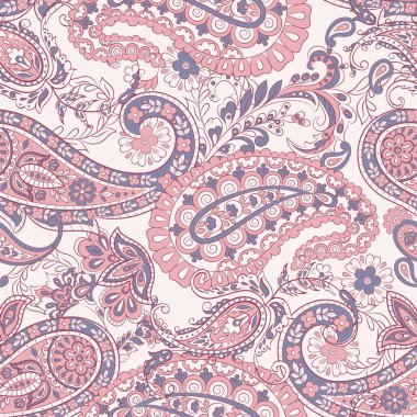 Paisley deseni. Kusursuz Asya Tekstil Arkaplanı