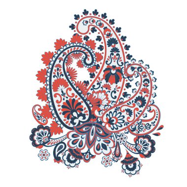 Hint tarzında desenli desenler. Çiçek vektör illüstrasyonu