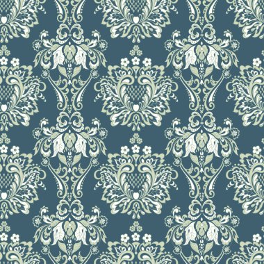 Çiçeksiz, desensiz, klasik bir çiçek. Klasik Barok duvar kâğıdı. Kusursuz vektör arkaplanı