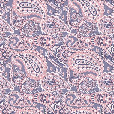 Çiçeksel elementlerle desenli, pürüzsüz etnik desen..