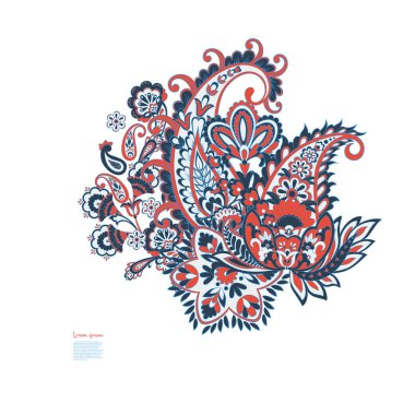 Vektör Paisley münzevi tebrik kartı