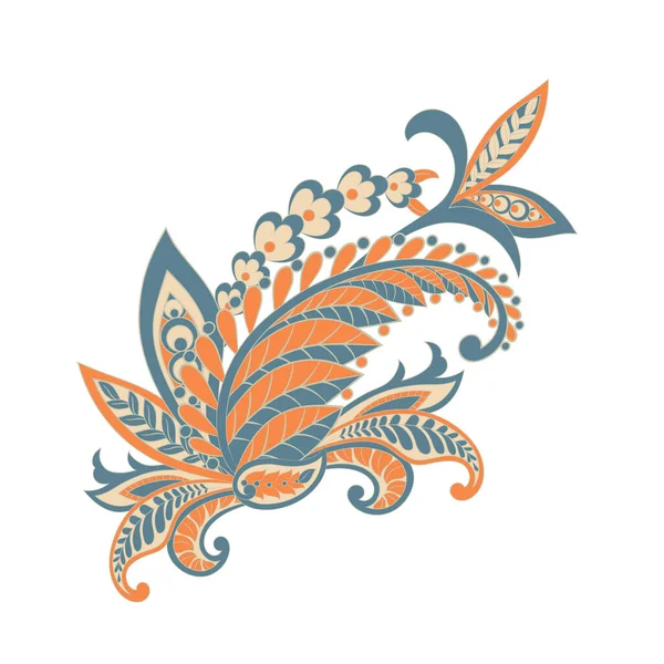 Paisley vektör deseni. Muhteşem akış, yapraklar