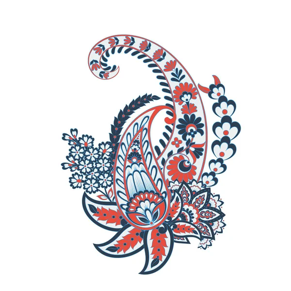 Paisley Çiçek Oryantal İzole Desen