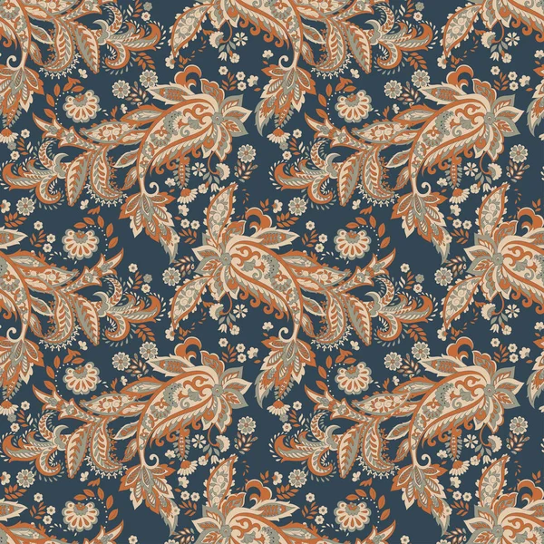 Hint tarzı çiçeklerle Paisley seamless modeli. 