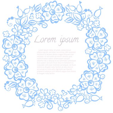  Yaprak ve Çiçekler yuvarlak çerçeveli. Davetiyeler için el çizilmiş doğal çelenklerin vektör çizimi, tarihi kaydet, düğün kartı tasarımı.