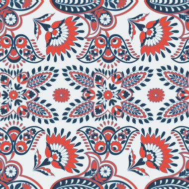 Çiçekler pürüzsüz desen. damasör vektör arkaplanı