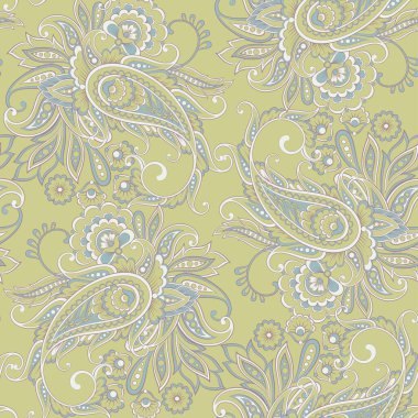 Çiçeksel elementlerle desenli, pürüzsüz etnik desen..