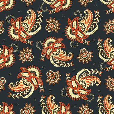 Şal desenli. Kusursuz eski çiçek arkaplanı