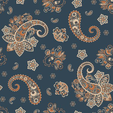 Paisley vektör kusursuz desen. Tekstil bohem baskısı. Batik resim. Eski