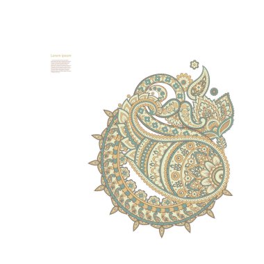 Paisley Vektör Deseni. İzole Damask Resimleri