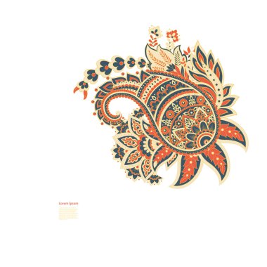 Damask Paisley isolated vector ornament