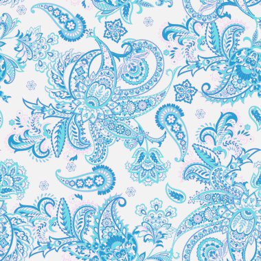 Paisley Çiçek Doğulu Etnik Düzen. Kusursuz Arap süsü. Hint kumaşlarının süsleme motifleri