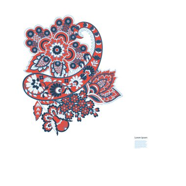 Vektör Paisley izole süsü