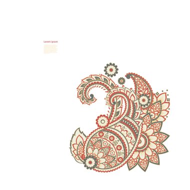 Vektör Paisley izole süsü