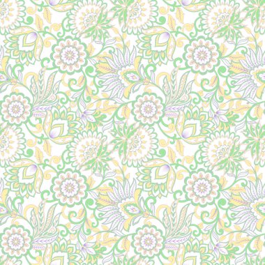 Çiçeksel vektör illüstrasyonu. etnik geçmiş