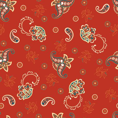 Paisley dikişsiz çiçek deseni. Damask vintage arkaplanı