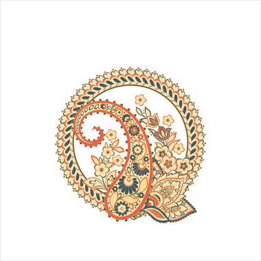 isolated paisley vector floral ornament