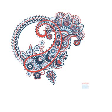 Vector Isolated indian pattern with paisley