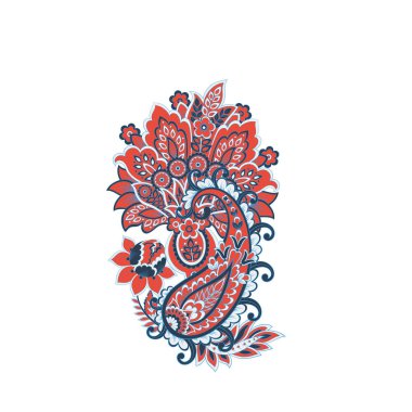 Paisley izole edilmiş. Tasarım için izole edilmiş desenli kart. Paisley vektör deseni.