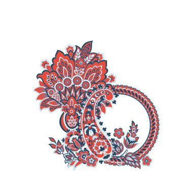Floral Paisley colorful vector ornament. 