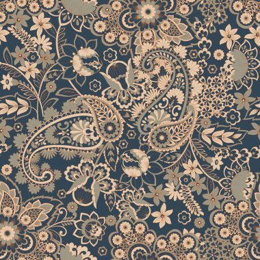 Paisley Damask süsü. Kusursuz Vektör deseni