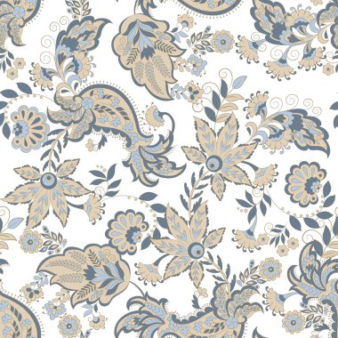 Vektör damaske arkaplanı. Paisley pürüzsüz desen