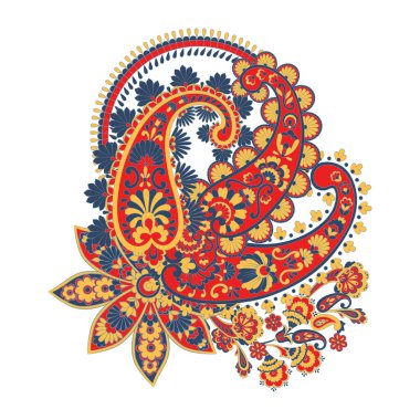 Paisley vektör çiçek çizimi