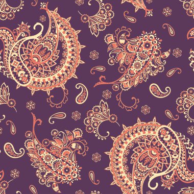 Paisley dikişsiz desen. Batik biçiminde vintage arkaplan