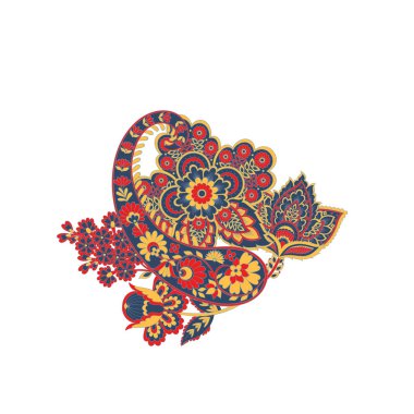 Vektör Paisley izole süsü