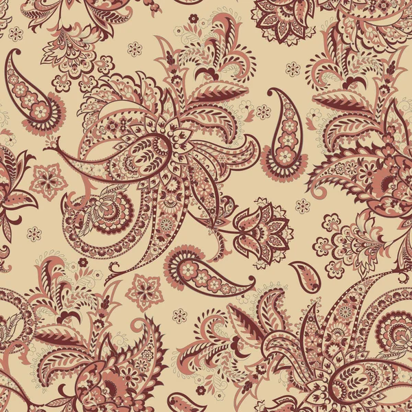 Paisley Floral Orientalische Ethnische Muster Nahtloses Arabisches Ornament Ornamentale Motive — Stockvektor