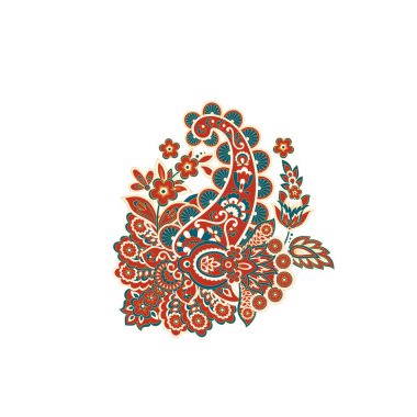 Damask Paisley isolated vector ornament